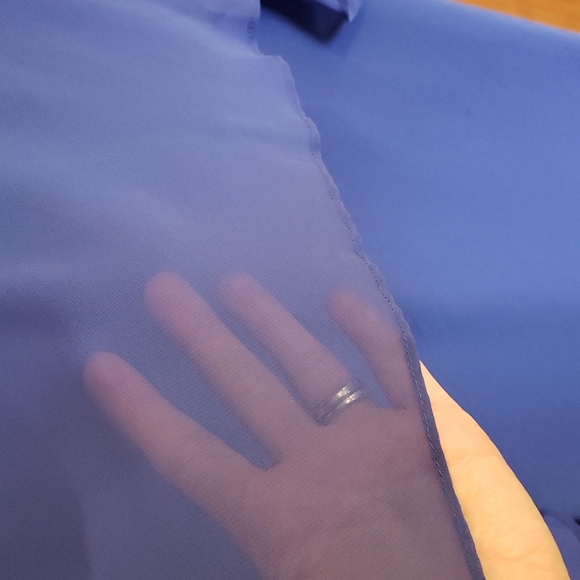 COLDWATER CREEK BLUE CHIFFON COCKTAIL DRESS, Size 6P - Picture 6 of 13